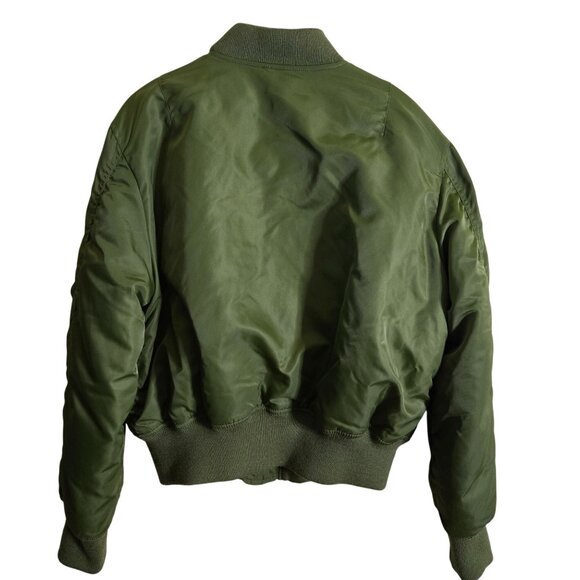 Aritzia TNA Brea Bomber Olive Green Full Zip Pockets Oversized Insulated Size XS - Picture 3 of 12